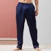 Men Thin Summer Faux Silk Sleep Pants Home Casual Loose Sleepwear