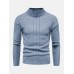 Mens Solid Color Mock Neck Long Sleeve Simple Warm Sweaters