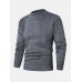 Mens Solid Color Round Neck Pullover Knitted Sweaters