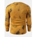 Mens Tie Dye Print Knit Rib Round Neck Relaxed Fit Sweaters