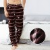 Mens Winter Pattern Fannel Fleece Pajamas Thermal Sleepwear Pants