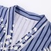 Mens Casual Cotton Khan Steamed Sauna Stripes Printing Sleepwear Suits Hotel Bath Clothes