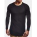 Mens Jacquard Slim Fit Solid Color Cotton Round Neck Casual Long Sleeve T  Shirt