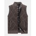 Mens Knitted Zip Up Slant Pocket Casual Sleevless Vests