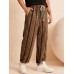 Men Ethnic Style Striped Loose Drawstring Waist Casual Pants