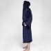 Mens Pure Color Thick Velvet Fleece Sleepwear Comfy Soft Hooded Pajamas Robe