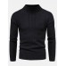 Mens Solid Color Mock Neck Long Sleeve Simple Warm Sweaters