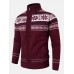 Mens Geometric Graphics Knitted Fleece Lined Warm Sweater Cardigans