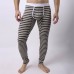 Mens Fall Winter Striped Thermal Pants Long Johns Pajamas