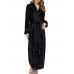 Plus Size Coral Fleece Thick Cardigan Coats Pajamas Gown with Belt