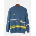 Mens Starry Sky Pattern Knitting Drop Shoulder Pullover Sweaters