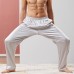 Men Thin Summer Faux Silk Sleep Pants Home Casual Loose Sleepwear