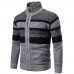 Mens Winter Knitted Cardigan Stand Collar Coat Sweater Knitwear Thick Jacket Cardigan Outwear