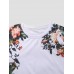 Mens Floral Print Crew Neck Holiday Short Sleeve T  Shirts