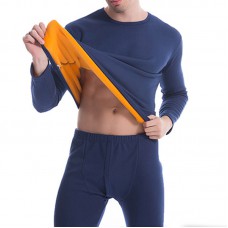 Mens Thermal Pajama Set Underwear Velvet Thick Warm Long Johns Sleepwear Set