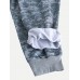 Men Gray Camo Loungewear Jumpsuit Thicken Thermal Loose Zip Down Hooded Home Pajamas With Pockets