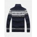 Mens Tribal Print Long Sleeve Vintage Long Sleeve Knitting Sweater Jacket