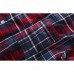 Mens Plaid Printing Turn down Collar Home Cotton Autumn Sleepwear Set